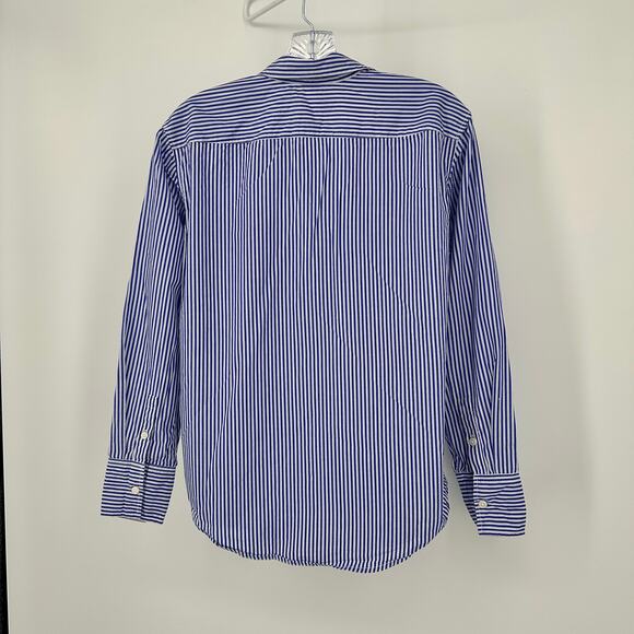 J. Crew Garcon Classic Womens Striped Shirt 4 Blue White Long Sleeve Button Up - Picture 3 of 11